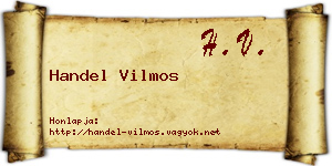 Handel Vilmos névjegykártya